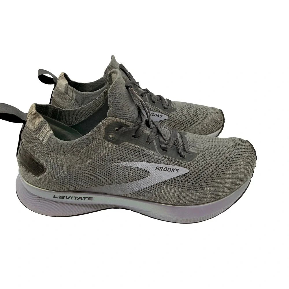 Brooks Levitate 4 Running Shoes Womens 8 Grey Excellent DNA AMP Knit Sneakers